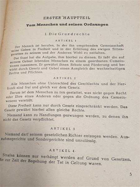 Verfassung für Württemberg Baden 1946 Frühe Jahre BRD Deutschland Stu