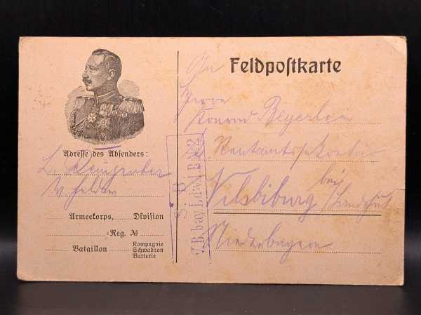 AK Ansichtskarte Postkarte Feldpost Kaiser Wilhelm Feldpostkarte Landwehr