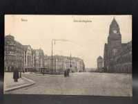 AK Ansichtskarte Postkarte Feldpost Metz Bahnhofsplatz 1916