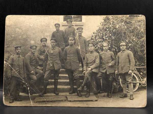 Ansichtskarte Postkarte Feldpost Soldaten Kompanie Feldspange Eisernes Kreuz EK1