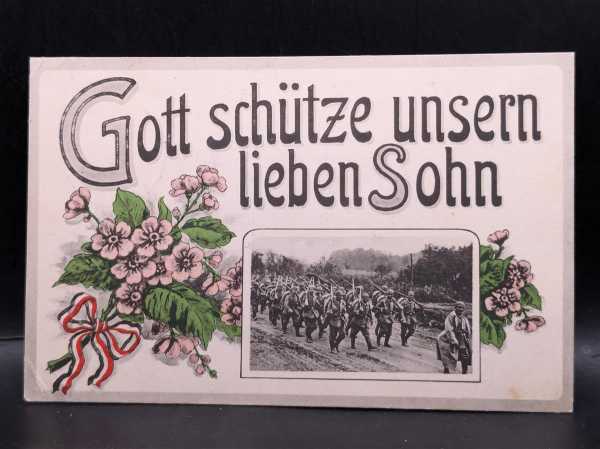 AK Ansichtskarte Postkarte Feldpost Gott schütze unseren Lieben Sohn