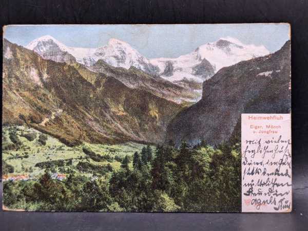 AK Ansichtskarte Postkarte Feldpost Heimwehfluh Eiger Mönch Jungfrau Schweiz