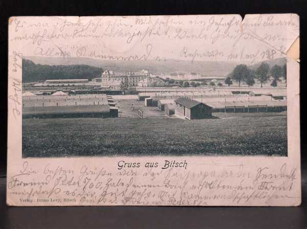 AK Ansichtskarte Postkarte Feldpost Gruss aus Bitsch