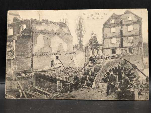 AK Ansichtskarte Postkarte Feldpost Feldzug 1914-15 Rethel in Frankreich