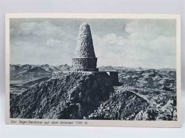 AK Ansichtskarte Postkarte Feldpost 3er Jäger-Denkmal auf dem Grünten 1741 m