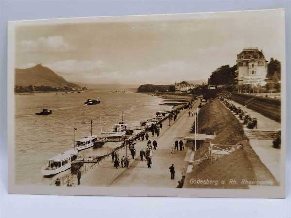 AK Ansichtskarte Postkarte Feldpost Hotel Godesberg am Rhein Rheinpartie 1941