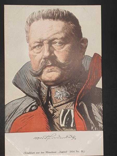 Ak Ansichtskarte Postkarte Feldpost Hindenburg Jugend Postkarte General 1914