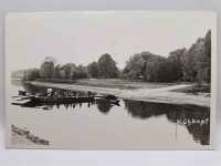 AK Ansichtskarte Postkarte Feldpost Kühkopf Boot Rhein Fluss