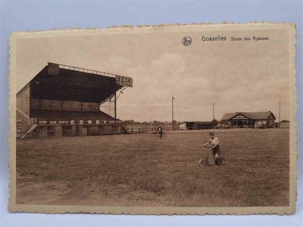 AK Ansichtskarte Postkarte Feldpost Gosselies Stade des Agasses CINEY