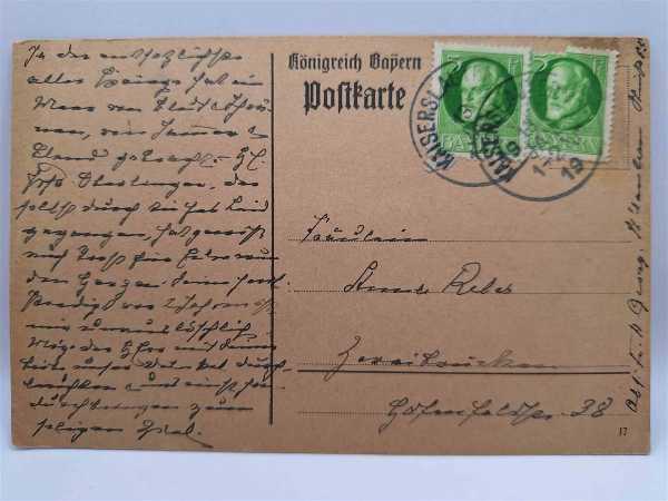 AK Ansichtskarte Postkarte Feldpost Königreich Bayern Briefmarke