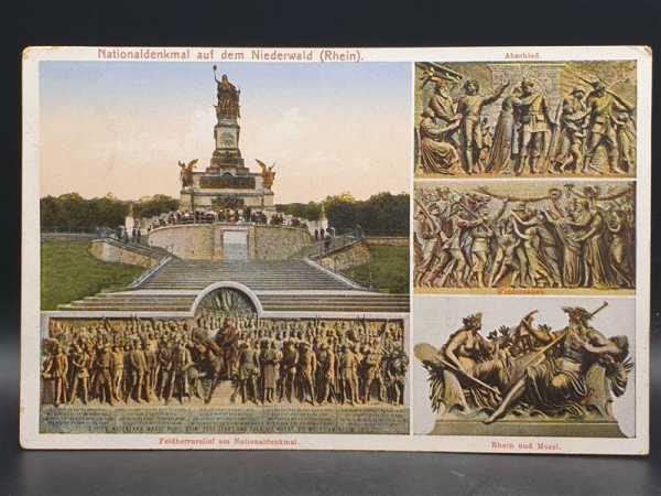 Ak Ansichtskarte Postkarte Feldpost Nationaldenkmal Niederwald Rhein 1918