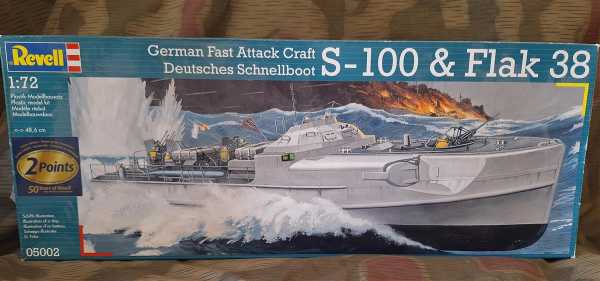 Revell 05002 German Fast Attack Craft Deutsches Schnellboot S-100 & Flak 38 1:72