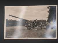 Ak Ansichtskarte Postkarte Feldpost Schweres Motor. Geschütz Soldaten Stahlhelm