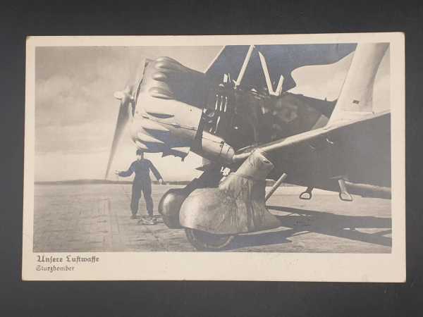 Ak Ansichtskarte Postkarte Feldpost Unsere Luftwaffe Sturzbomber Militaria