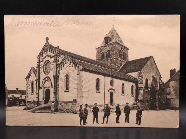 AK Ansichtskarte Postkarte Feldpost Reims Kirche Karmariville