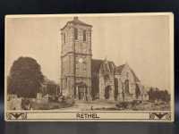 AK Ansichtskarte Postkarte Feldpost Rethel Kirche mit Uhr