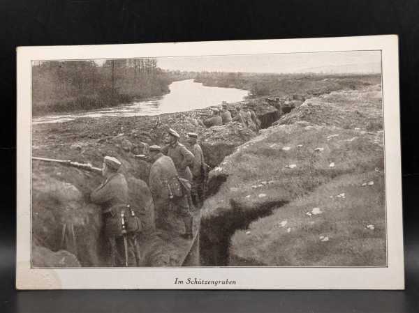 AK Ansichtskarte Postkarte Feldpost im Schützengraben Soldaten