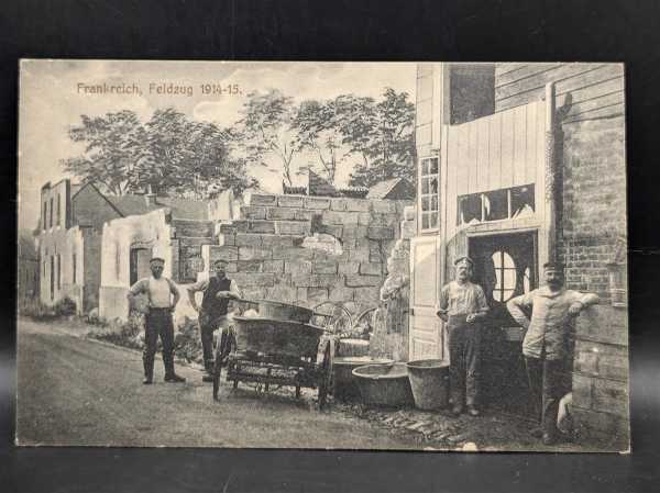 AK Ansichtskarte Postkarte Feldpost Frankreich Feldzug 1914-15 Straße