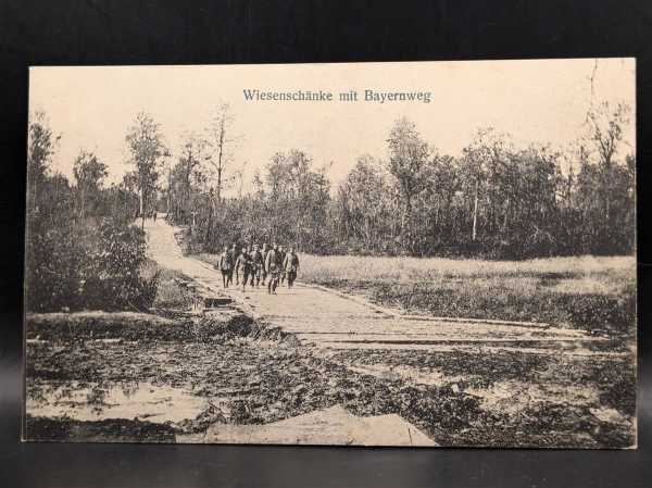 AK Ansichtskarte Postkarte Feldpost Wiesenschänke mit Bayernweg