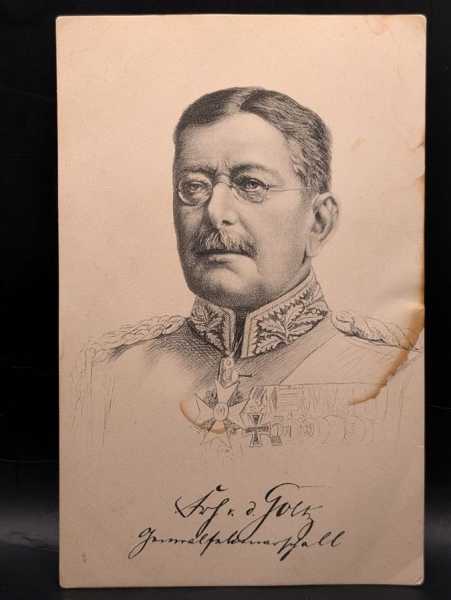 AK Ansichtskarte Postkarte Feldpost Generalfeldmarschall von der Goltz Orden