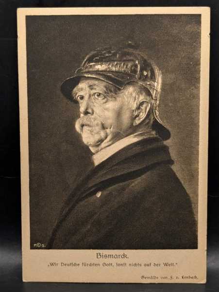 AK Ansichtskarte Postkarte Feldpost Bismarck Wir deutsche fürchten Gott