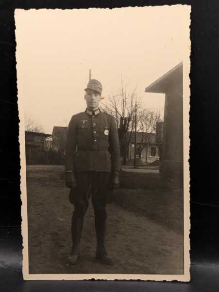 AK Ansichtskarte Postkarte Feldpost Foto Glänzendes EK1 Eiserne Kreuz Koppel