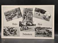 AK Ansichtskarte Postkarte Feldpost Foto Unser Heer Infanterie Stahlhelm Waffen