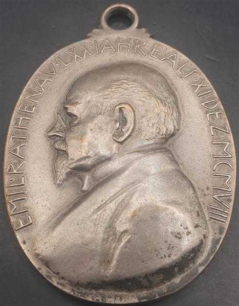 Bayern 1908 von Hahn Silbermedaille AEG-Prämienmedaille Emil Rathenaus SILBER