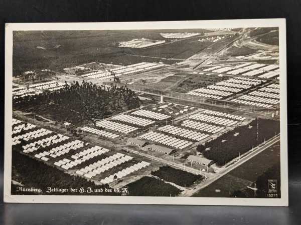 AK Ansichtskarte Postkarte Feldpost Foto Nürnberg Zeltlager der HJ und der SA