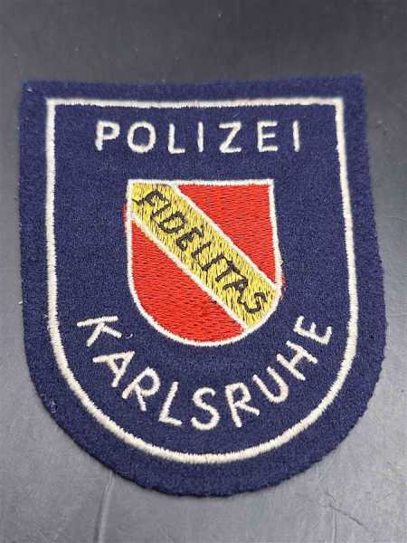 Polizei BRD Ärmelabzeichen Patch Stoffabzeichen Uniform Polizei Karlsruhe Alt