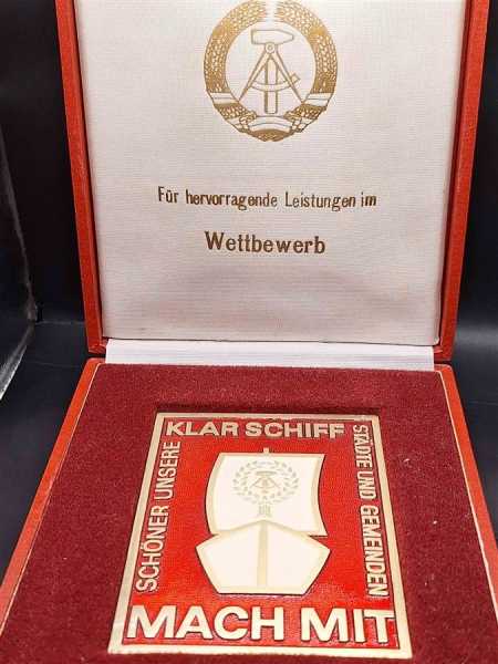 Klar Schiff mach mit Plakette Wettbewerb Etui Variante Selten