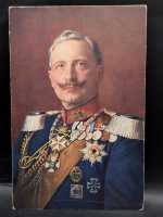 AK Ansichtskarte Postkarte Feldpost Kaiser Wilhelm II Viele Auszeichnungen Farbe