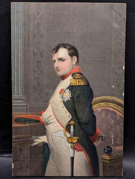 AK Ansichtskarte Postkarte Feldpost Napoleon I. 1. Farbe Orden Uniform Säbel