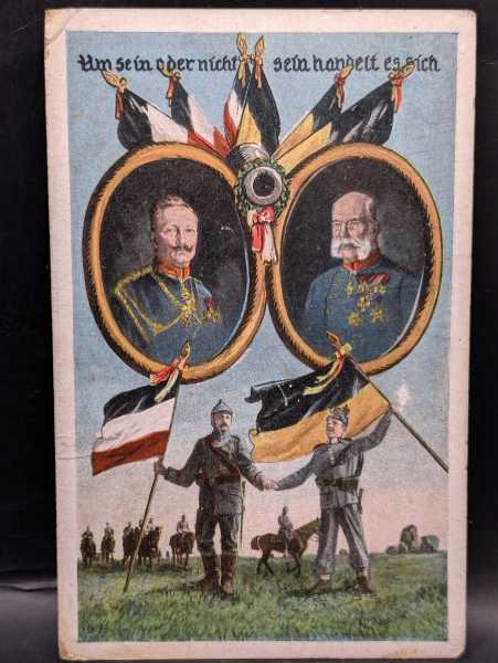 AK Ansichtskarte Postkarte Feldpost Bündniss Kaiser General Soldaten Armee