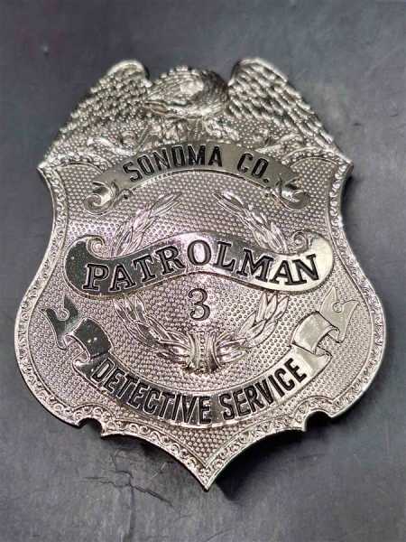 Sonoma Patrolman Detective Service Badge Polizei Police US Abzeichen Marke