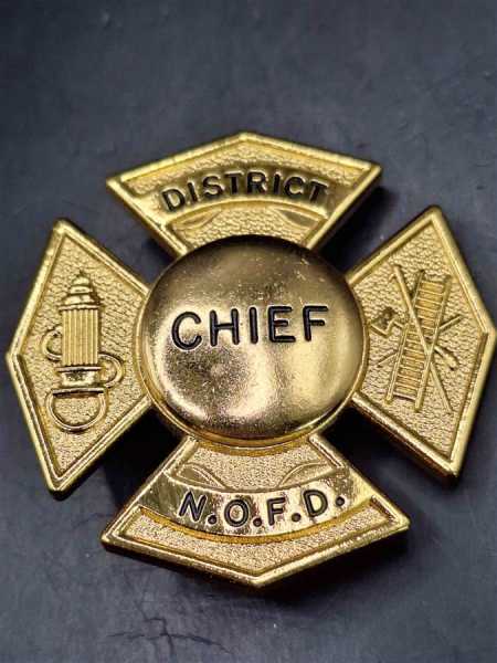 District Chief New Orleans Fire Department Feuerwehr Badge US Abzeichen Marke