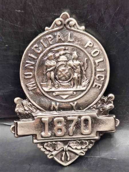 Municipal Police 1870 NY Badge Polizei Police US Abzeichen Marke Insigne