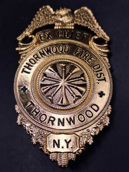 EX Chief Thornwood Fire Dist. N.Y. US Feuerwehr Badge Medal Fire Department