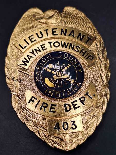 Lieutenant Wayne Township Indiana 403 US Feuerwehr Badge Medal Fire Department