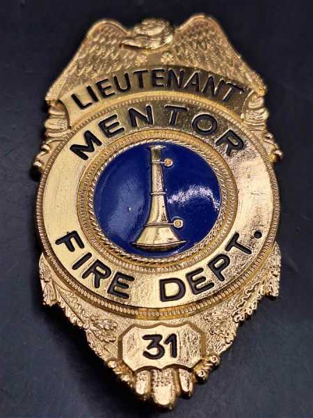 Lieutenant Mentor Fire Dept. 31 US Feuerwehr Badge Medal Fire Department