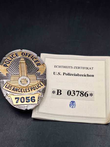 LA Police Officer 7056 US Badge Polizei Police Abzeichen Marke Insigne