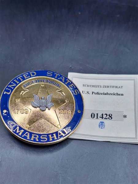 United States Marshal Bicentennial Badge Polizei Police Abzeichen Marke Insigne