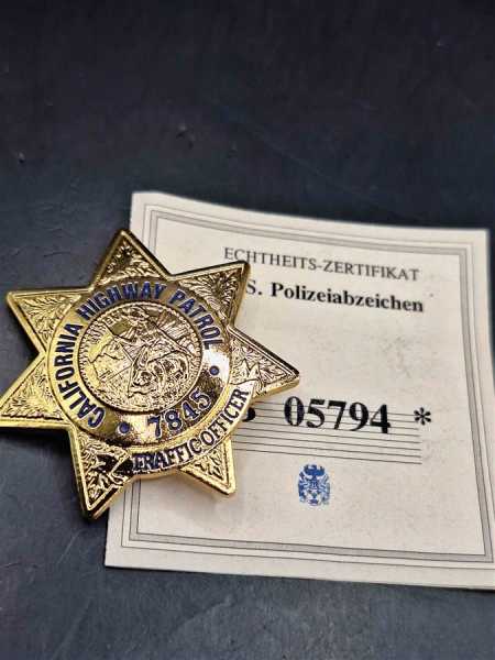 California Highway Patrol Traffic Officer US Badge Polizei Police Abzeichen