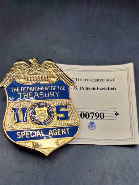 Special Agent Department of the Treasury US Badge Polizei Police Abzeichen Marke