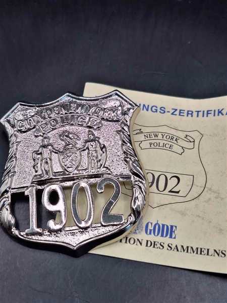 NY Police 1902 US Badge Polizei Police Abzeichen Marke Insigne