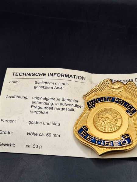 Duluth Police Retired Minnesota US Badge Polizei Police Abzeichen Marke Insigne