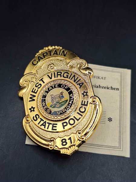 Captain West Virginia State Police Badge Polizei Police Abzeichen Marke Insigne