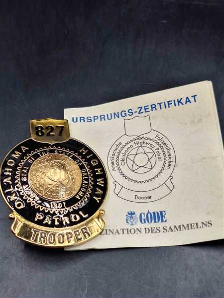 Oklahoma Highway Patrol Trooper US Badge Polizei Police Abzeichen Marke Insigne