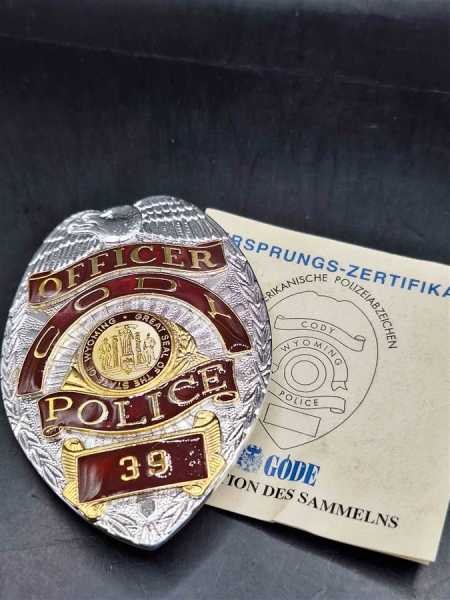 Officer Gody Wyoming Police 39 US Badge Polizei Police Abzeichen Marke Insigne