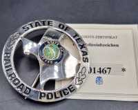 State of Texas Railroad Police US Badge Polizei Police...